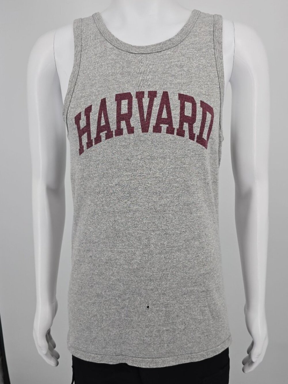 Vintage 1980s Champion Harvard University Gray Athletic Tank Top (S) *Fair